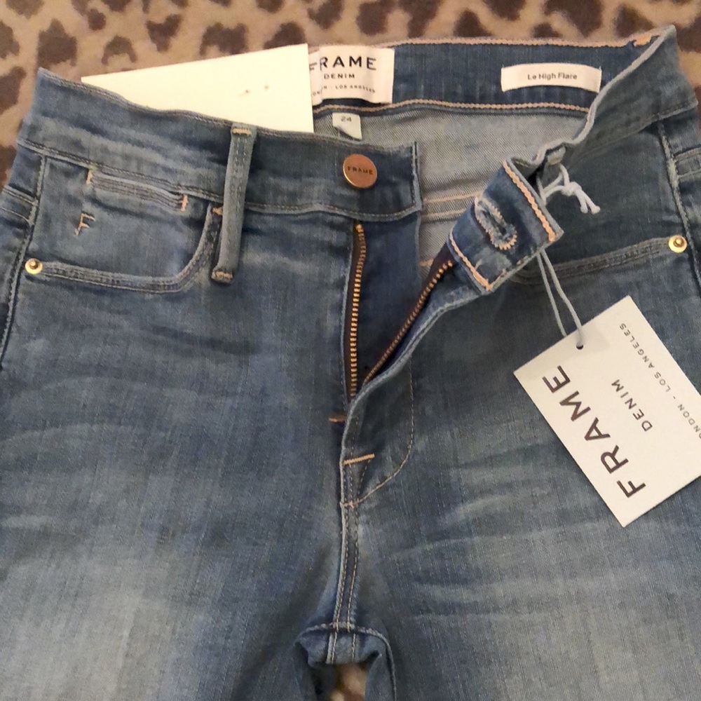 Frame Denim Le High Flare Denim Jeans in Free Bird Size 24 - Picture 8 of 16